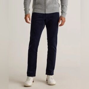 NEW Quince Corduroy Pants Mens 34x30 Blue Organic Stretch 5-Pocket Minimalist